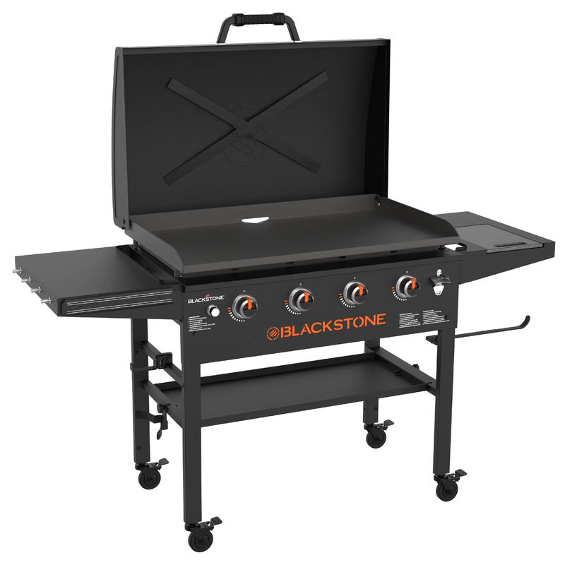 Blackstone Iron Forged 4 Burner Liquid Propane Outdoor Griddle with Hood Black