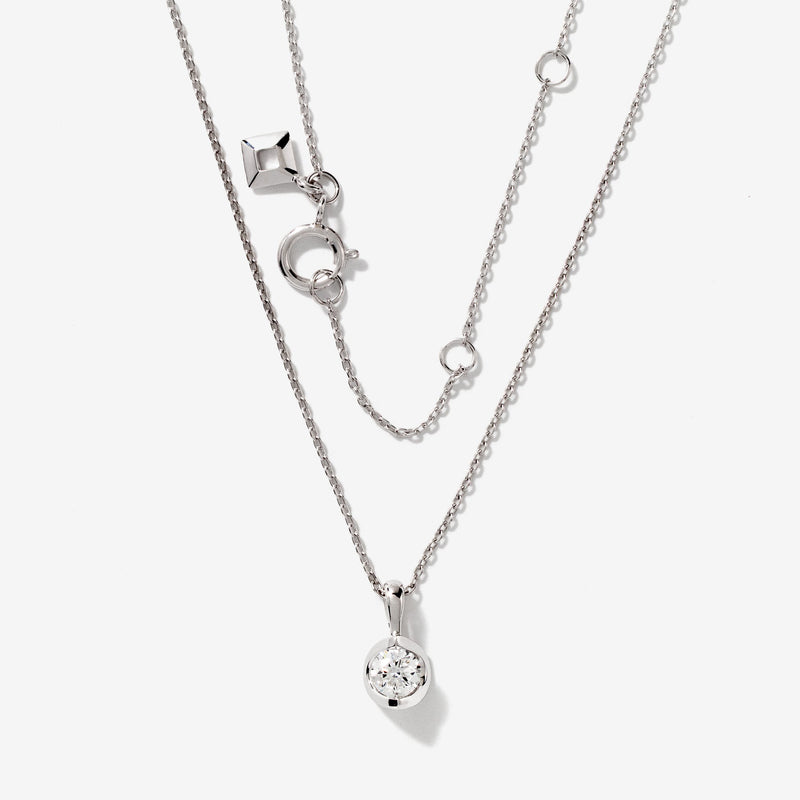 Tension Set Lab Grown Diamond Solitaire Necklace in 14K White Gold (0.25ct tw)
