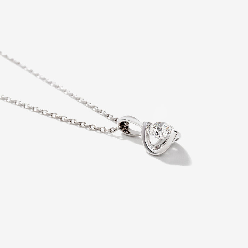 Tension Set Lab Grown Diamond Solitaire Necklace in 14K White Gold (0.25ct tw)