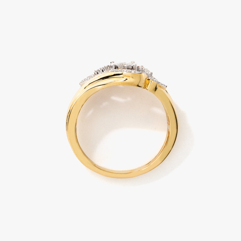 Diamond Cluster Ring in 10K Yellow and White Gold (0.31 ct tw)