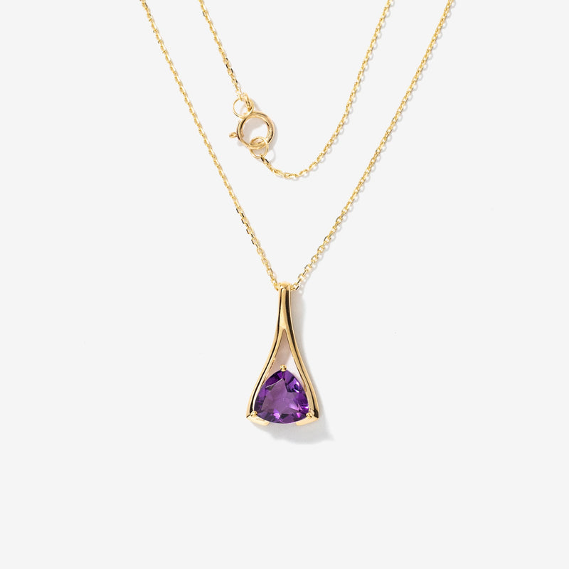 Amethyst Necklace in 10K White Gold