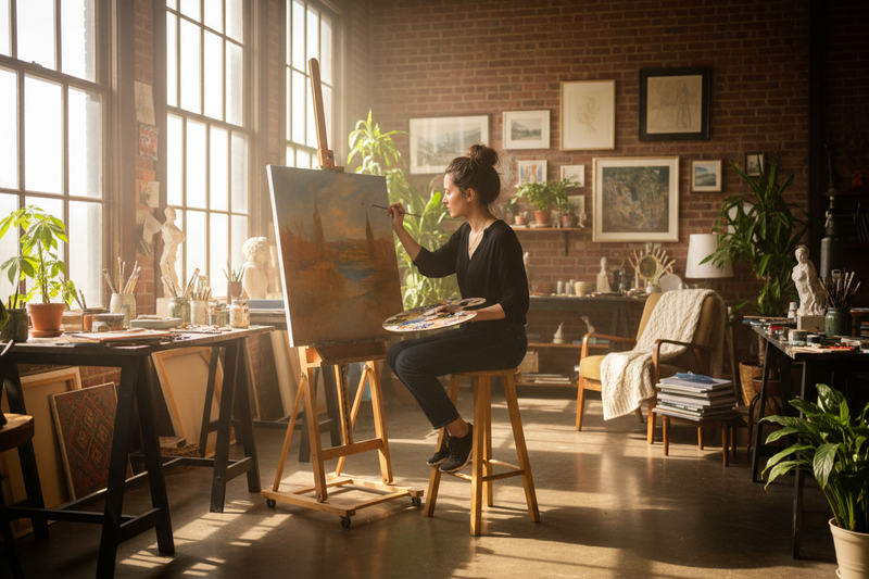Artist painting