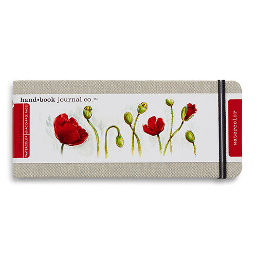 Travelogue Watercolour Journal – Pocket Panorama – 30 Linen Sheets – 8.5 x 3.5 in.