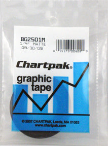 Chartpak Graphic Tape 1/4” x 324” Black Matte